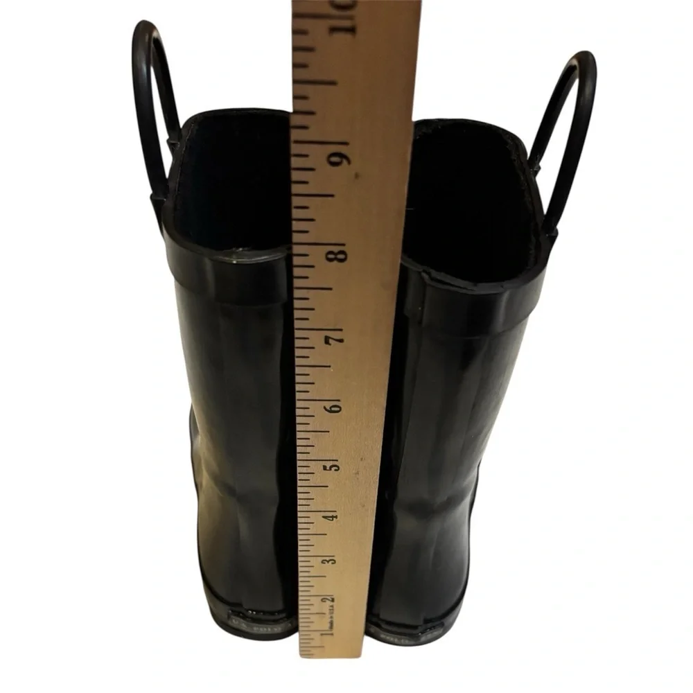 U.S. Polo Assn. Kids Black Rubber Rain Boots - Size 12 Toddler
